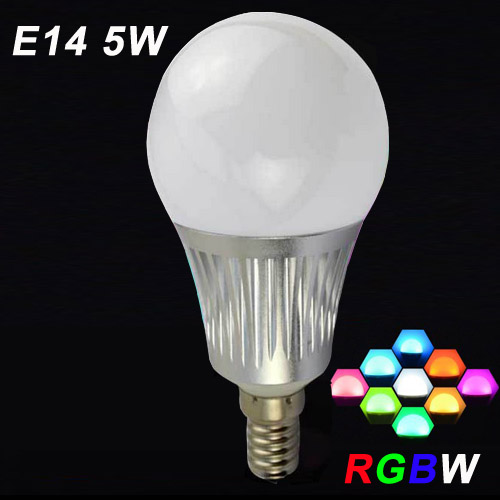 (image for) 85-265V Milight 2.4G Wireless E14 5W RGBW LED Bulb Lamp RGB+White RGB+Warm White LED Bulb